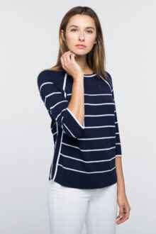 Raglan Stripe Pullover - Kinross Cashmere