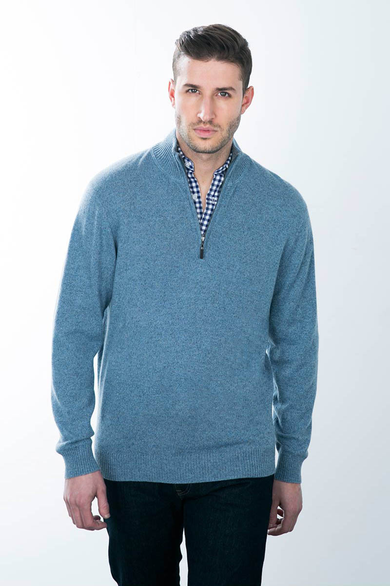 Kinross Cashmere | 1/4 Zip Mockneck