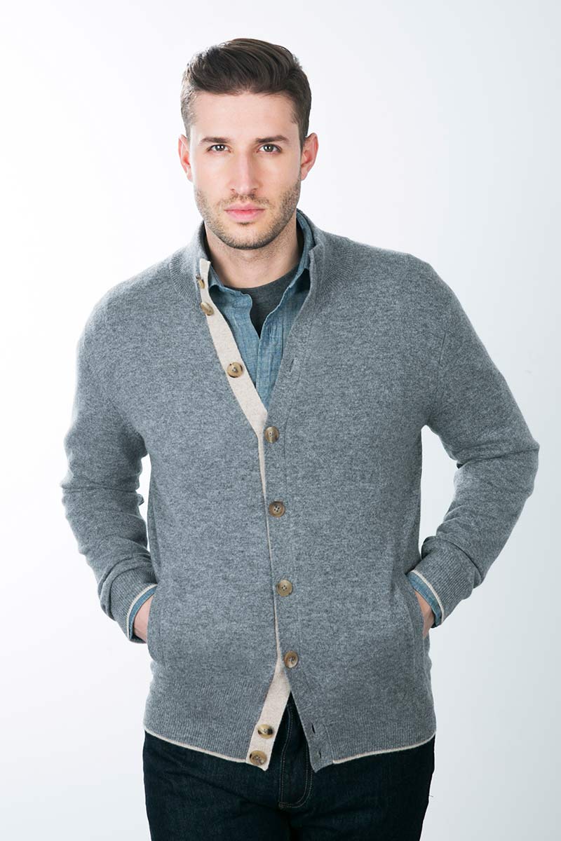 Kinross Cashmere | Mockneck Button Cardigan