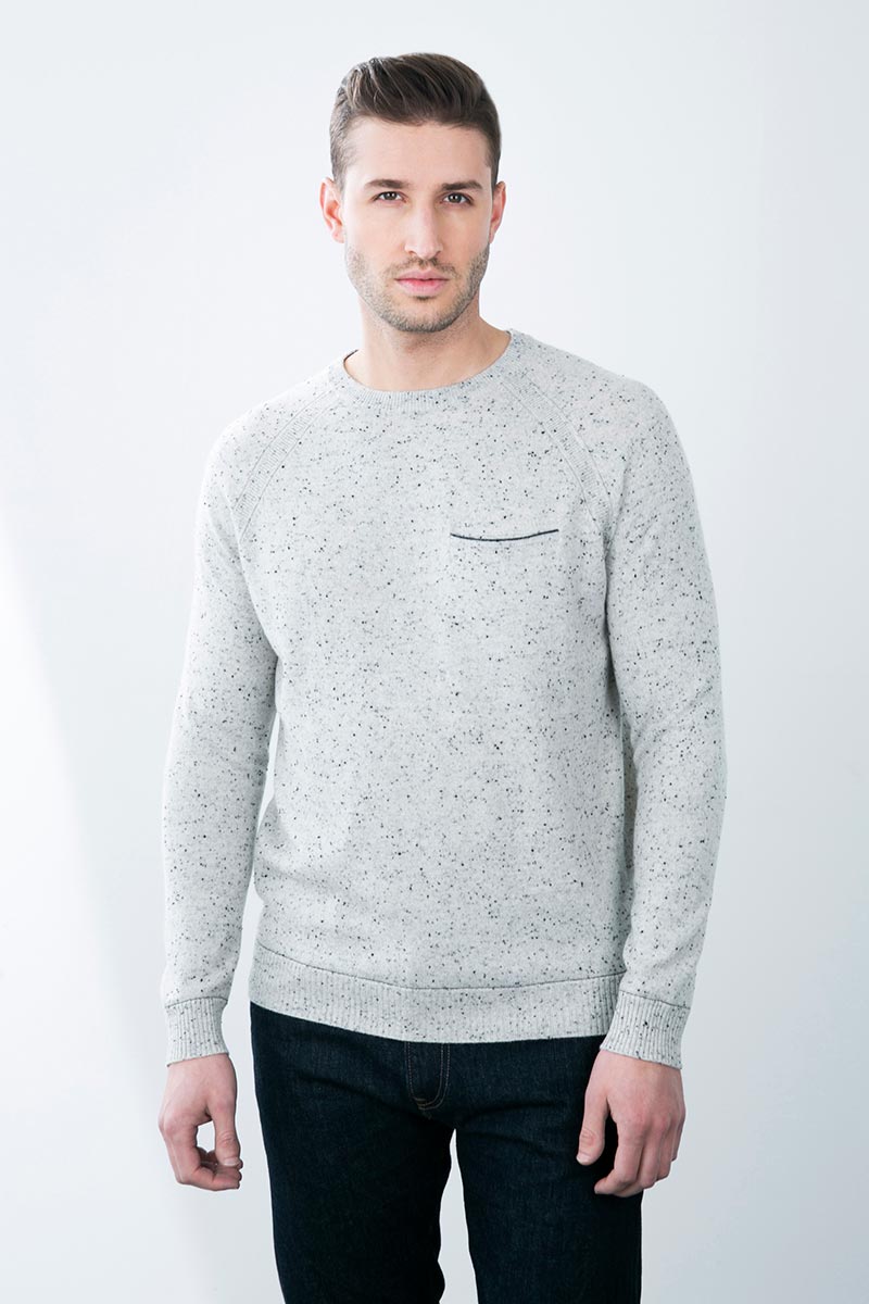 Kinross Cashmere | Contrast Linked Raglan Crewneck