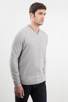 Double Trim Vneck Kinross Cashmere