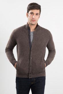 Mockneck Button Cardigan Kinross Cashmere