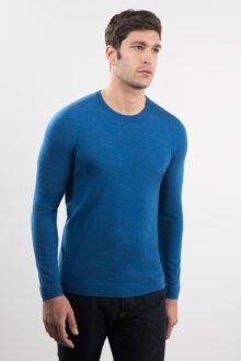 Worsted Crewneck - Mariner Kinross Cashmere