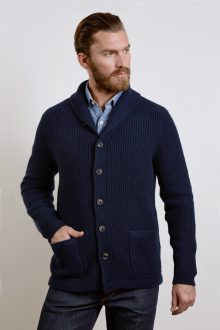 Chunky Cashmere Shawl Collar Cardigan Kinross Cashmere