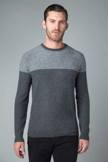 Blocked Marl Crew - Kinross Cashmere