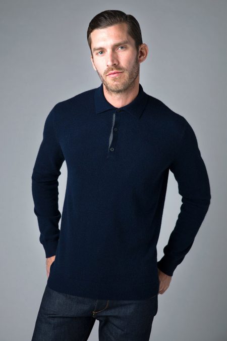 3 Button Polo - Kinross Cashmere