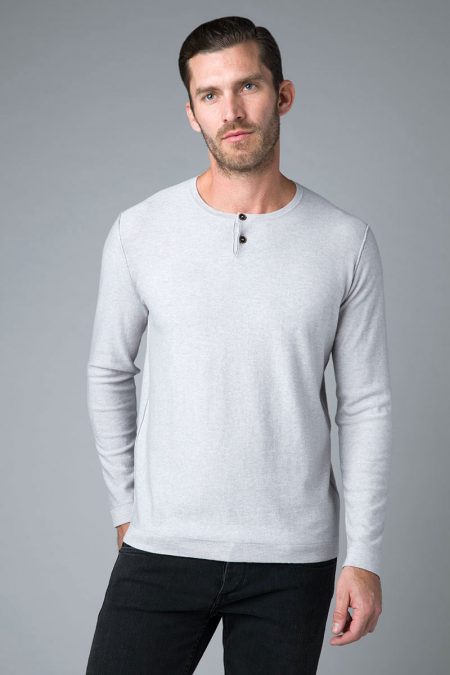 2 Button Henley - Kinross Cashmere