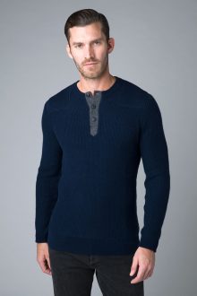 Textured Henley - Kinross Cashmere