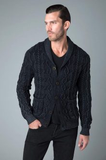 Cable Shawl Cardi - Kinross Cashmere