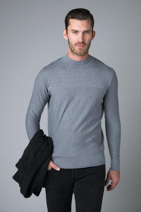 Textured Mock Neck - Kinross Cashmere