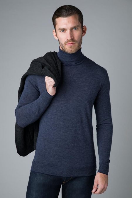 Feeder Stripe Tneck - Kinross Cashmere