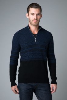 Modern Fairisle Qtr Zip - Kinross Cashmere