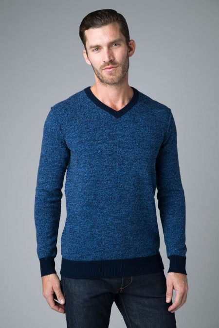 Marled Vneck - Kinross Cashmere