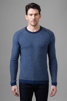 Garter Stripe Crew - Kinross Cashmere