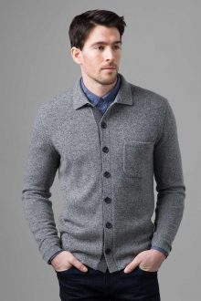 Marled Shirt Cardigan - Kinross Cashmere