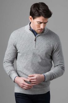 Lattice Qtr Zip - Kinross Cashmere