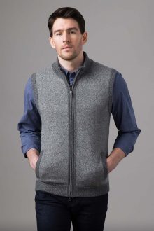 Zip Mock Vest - Kinross Cashmere