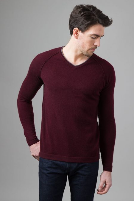 Exposed Seam Raglan Vneck - Kinross Cashmere