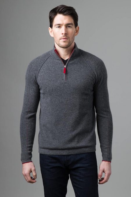 Sport Qtr Zip Mock - Kinross Cashmere