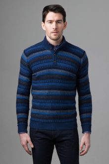 Fairisle Button Mock - Kinross Cashmere