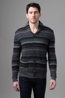 Fairisle Shawl Collar Cardigan - Kinross Cashmere