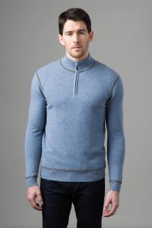 Coverstitch Qtr Zip Mock - Kinross Cashmere