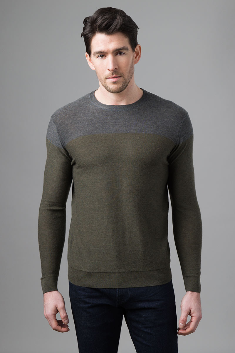 Feeder Stripe Crew - Kinross Cashmere