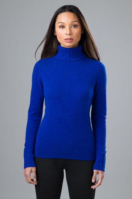 Chunky Trim T-neck - Kinross Cashmere