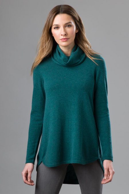 Cowl Pleat Back Tunic - Kinross Cashmere